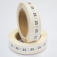 Наклейка размер 21 круглая D 10 мм белая пленка (1 000 шт)