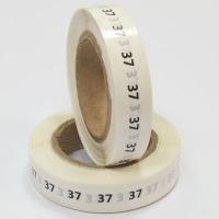 Наклейка размер 37 круглая D 10 мм белая пленка (1 000 шт)