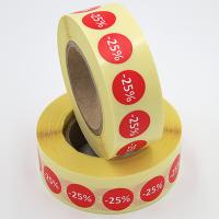 Наклейка скидка "-25%" круглая D 15 мм бумага (1000 шт в рулоне)