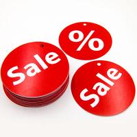 Навесная бирка "Sale" круг 85 мм (1 упак 100 шт)