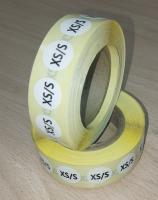 Наклейка XS/S круглая D15 мм бумага (1 000 шт)