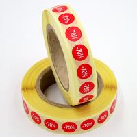 Наклейка скидка "-70%" круглая D10 мм бумага (1000 шт в рулоне)