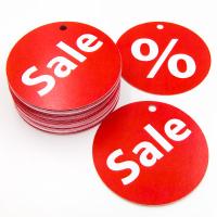 Навесная бирка "Sale" круг 100 мм (1 упак 100 шт)