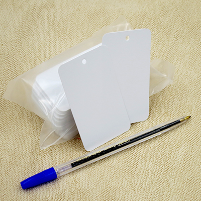 Бирка белая 45х80мм мелованная со скругленными углами (1 упак 100 шт)