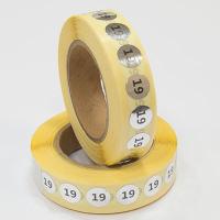 Наклейка размер 19 круглая D 10 мм бумага серебро (1 000 шт)